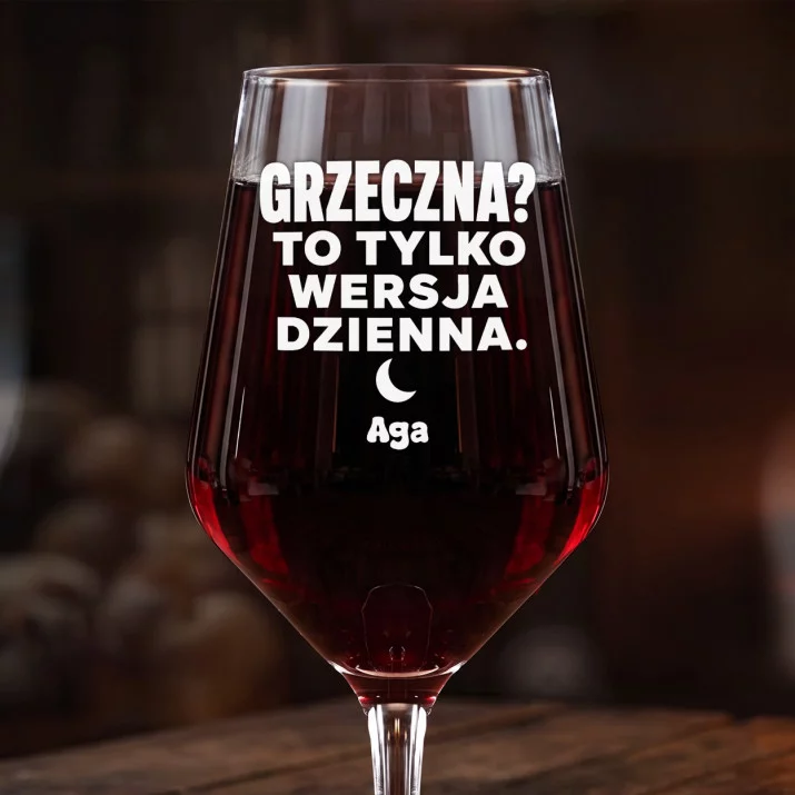 Mega Kieliszek Do Wina z Grawerem Dla Kochanki Prezent Na Walentynki Dla Kobiety: Wersja Dzienna