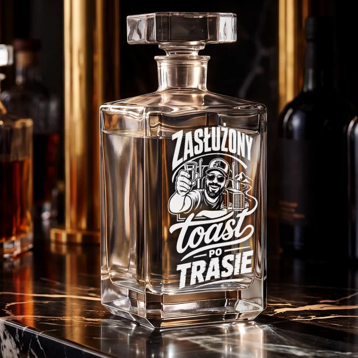 Karafka Do Wódki z Grawerem Dla Tirowca Prezent: Po Trasie Lejemy