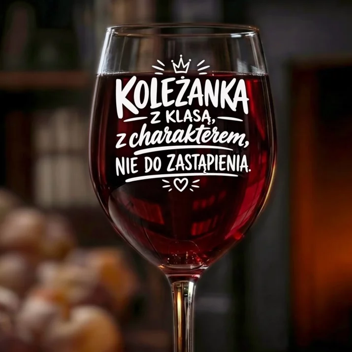 Kieliszek Do Wina Dla Koleżanki Prezent Dla Kobiety: Koleżanka Z Klasą Kieliszek Do Wina Dla Koleżanki Prezent Dla Kobiety: Koleżanka Z Klasą