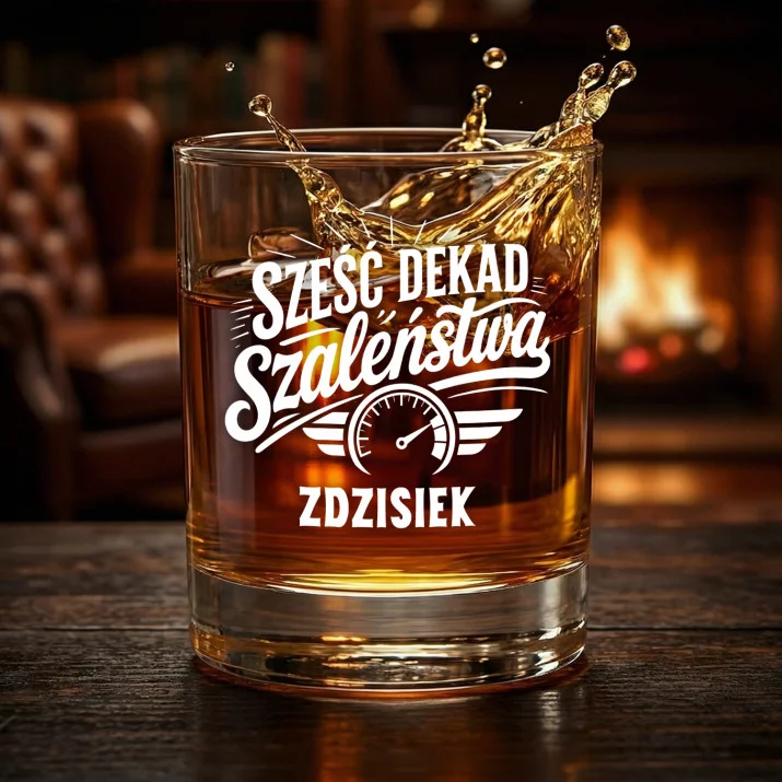 Szklanki Do Whisky z Grawerem Na 60 Urodziny Prezent Dla 60 Latka Mężczyzny: Sześć Dekad Szaleństwa