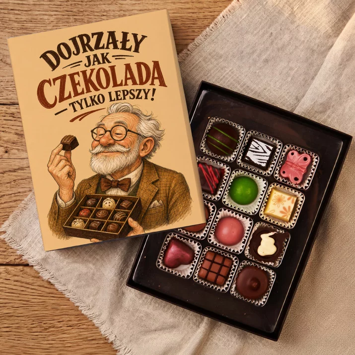 Czekoladki Dla Seniora Prezent Dla Mężczyzny: Dojrzały Jak Czekolada Czekoladki Dla Seniora Prezent Dla Mężczyzny: Dojrzały Jak Czekolada