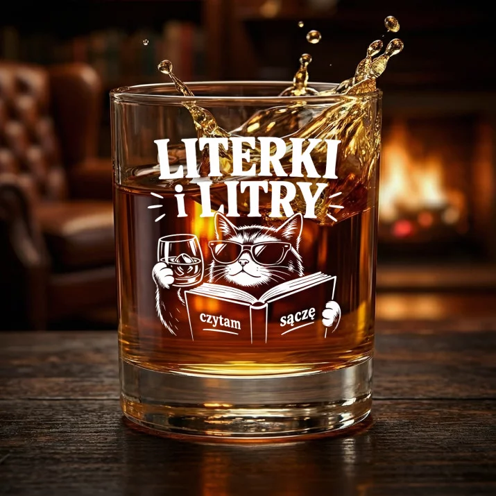 Szklanka Do Whisky Dla Miłośnika Książek Prezent Dla Mężczyzny: Literki I Litry Szklanka Do Whisky Dla Miłośnika Książek Prezent Dla Mężczyzny: Literki I Litry