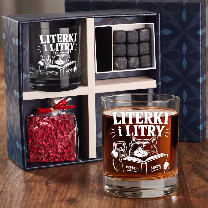 Zestaw Prezentowy Whisky Dla Miłośnika Książek Dla Mężczyzny: Literki I Litry Zestaw Prezentowy Whisky Dla Miłośnika Książek Dla Mężczyzny: Literki I Litry
