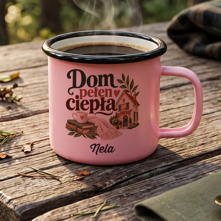 Kubek Emaliowany Na Nowy Dom Prezent Dla Kobiety: Dom Pełen Ciepła