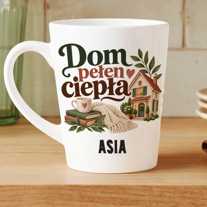 Kubek Personalizowany Na Nowy Dom Prezent Dla Kobiety: Dom Pełen Ciepła Kubek Personalizowany Na Nowy Dom Prezent Dla Kobiety: Dom Pełen Ciepła