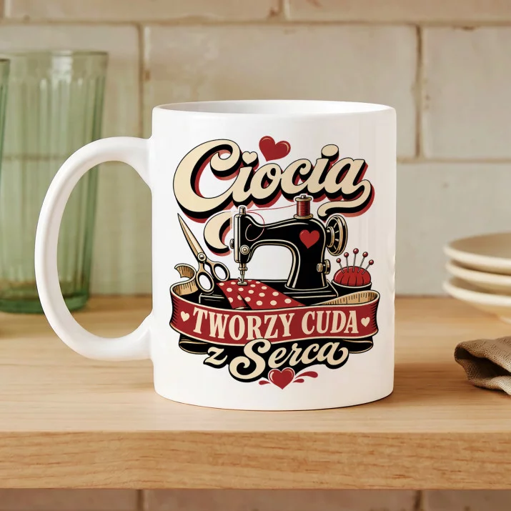 Kubek Z Nadrukiem Dla Cioci Prezent Dla Kobiety: Ciocia Tworzy Cuda Kubek Z Nadrukiem Dla Cioci Prezent Dla Kobiety: Ciocia Tworzy Cuda