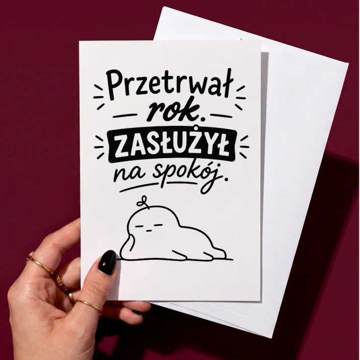 Kartka z Życzeniami Na Zakończenie Roku Dla Mężczyzny: Zmęczony Triumf Kartka z Życzeniami Na Zakończenie Roku Dla Mężczyzny: Zmęczony Triumf