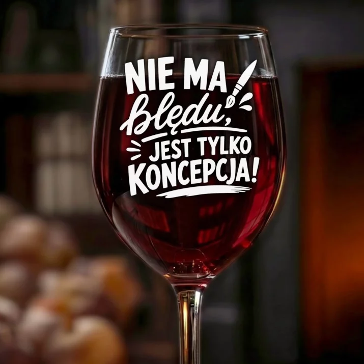 Kieliszek Do Wina Dla Artystki Prezent Dla Kobiety: Nie Ma Błędu Kieliszek Do Wina Dla Artystki Prezent Dla Kobiety: Nie Ma Błędu
