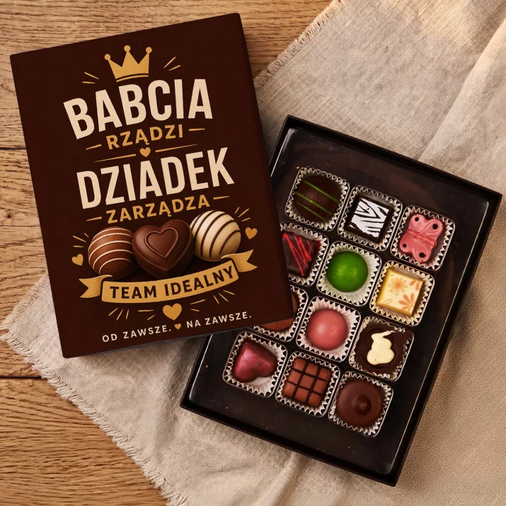 Czekoladki Dla Babci i Dziadka Prezent : Team Idealny Praliny Czekoladki Dla Babci i Dziadka Prezent : Team Idealny Praliny