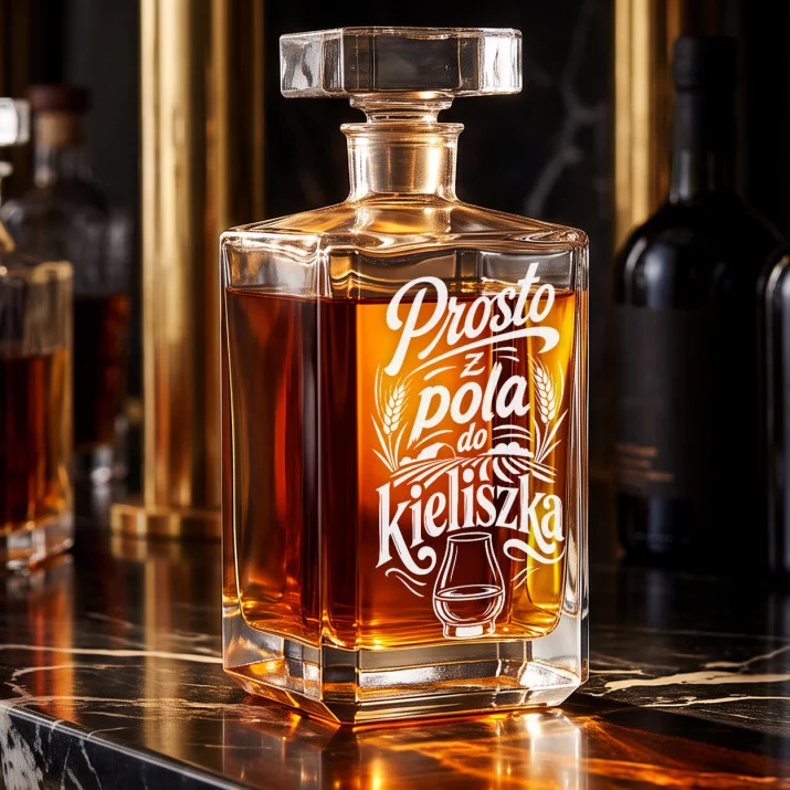 Karafka Do Whisky z Grawerem Dla Rolnika Prezent: Wiejski Toast Karafka Do Whisky z Grawerem Dla Rolnika Prezent: Wiejski Toast
