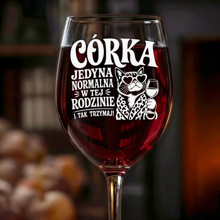 Kieliszek Do Wina Dla Córki Prezent Dla Kobiety: Córka Jedyna Normalna Kieliszek Do Wina Dla Córki Prezent Dla Kobiety: Córka Jedyna Normalna