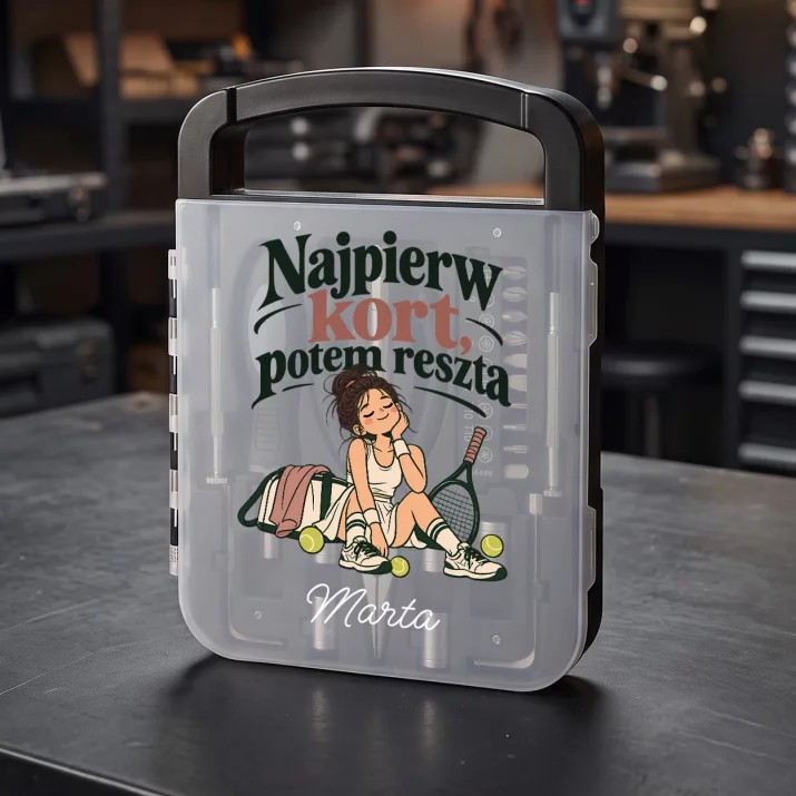 Zestaw Narzędzi Dla Tenisistki Prezent Dla Kobiety: Najpierw Kort, Potem Zestaw Narzędzi Dla Tenisistki Prezent Dla Kobiety: Najpierw Kort, Potem