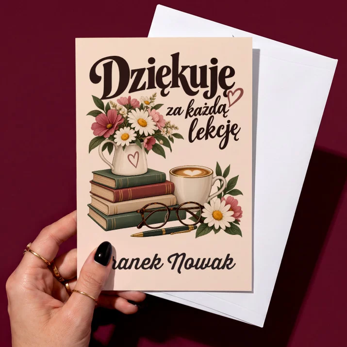 Kartka Personalizowana Na Dzień Nauczyciela Prezent Dla Nauczyciela Kobiety: Dziękuję Za Każdą Lekcję Kartka Personalizowana Na Dzień Nauczyciela Prezent Dla Nauczyciela Kobiety: Dziękuję Za Każdą Lekcję