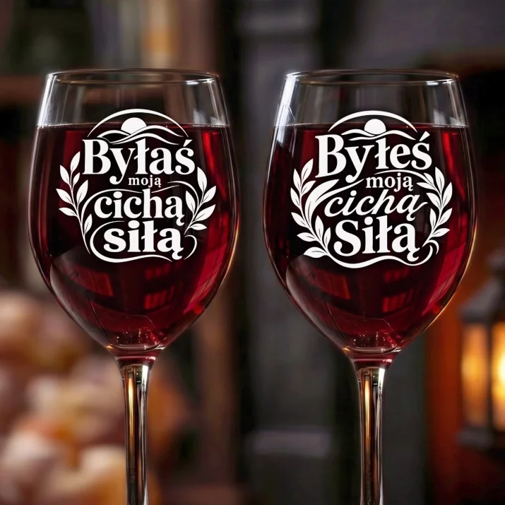 Dwa Kieliszki Do Wina Na Złote Gody Prezent Dla Pary: Czuły Duet