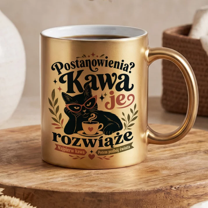 Złoty Kubek Na Nowy Rok Prezent Dla Kobiety: Kawowa Pewność Siebie Złoty Kubek Na Nowy Rok Prezent Dla Kobiety: Kawowa Pewność Siebie
