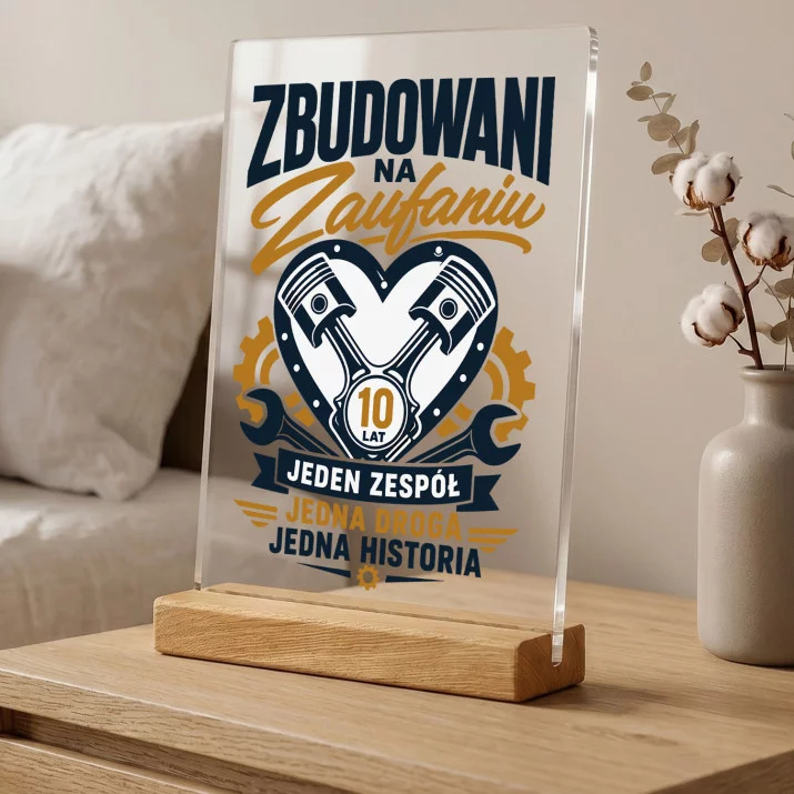 Druk Na Szkle Na 10 Rocznicę Ślubu Prezent Dla Pary: Zbudowani Na Zaufaniu