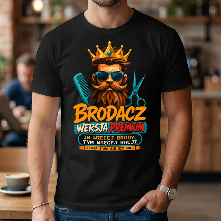 Koszulka Męska Dla Brodacza Prezent Dla Mężczyzny: Brodacz Wersja
