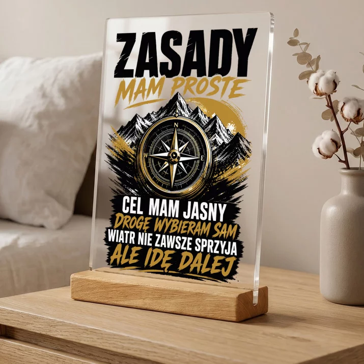 Druk Na Szkle Dla Niego Prezent Na Walentynki Dla Mężczyzny: Zasady Mam Proste Druk Na Szkle Dla Niego Prezent Na Walentynki Dla Mężczyzny: Zasady Mam Proste