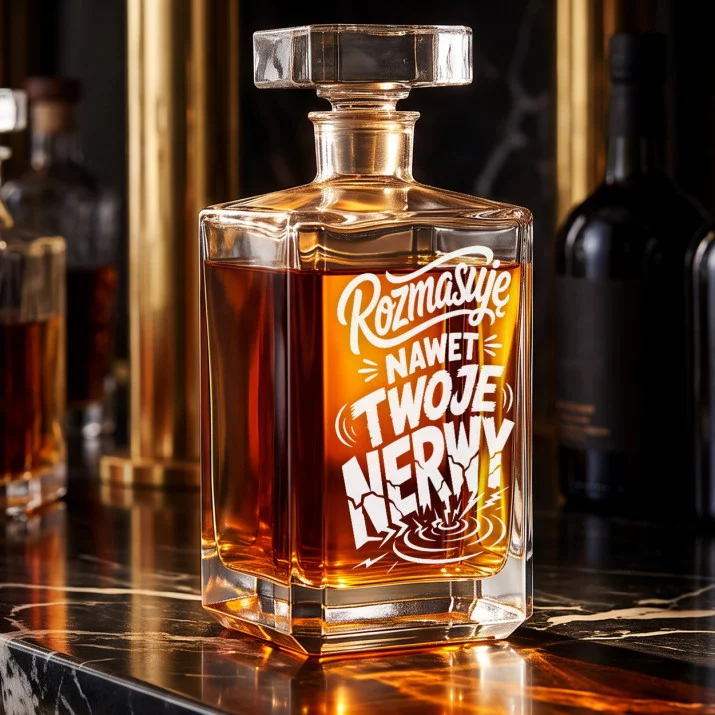 Karafka Do Whisky z Grawerem Dla Masażysty Prezent: Masażowy Luz Karafka Do Whisky z Grawerem Dla Masażysty Prezent: Masażowy Luz