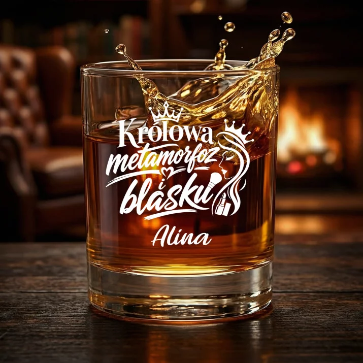 Szklanki Do Whisky z Grawerem Dla Kosmetyczki Prezent Dla Kobiety: Królowa Metamorfoz I