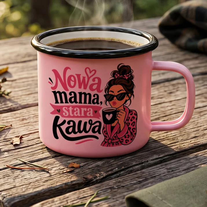 Kubek Emaliowany Na Narodziny Dziewczynki Prezent Dla Kobiety: Nocna Bohaterka Kubek Emaliowany Na Narodziny Dziewczynki Prezent Dla Kobiety: Nocna Bohaterka