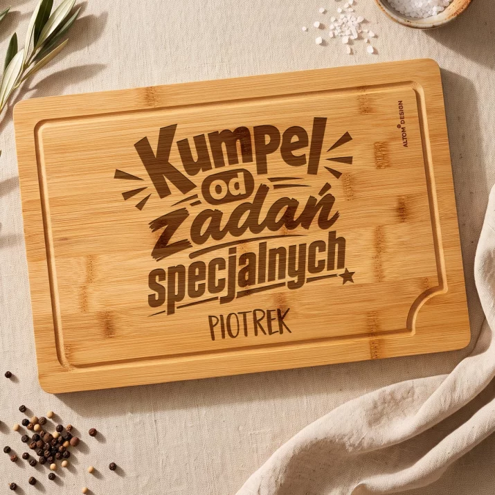 Deska Do Krojenia z Grawerem Dla Kolegi Prezent Dla Mężczyzny: Kumpel Od Zadań Deska Do Krojenia z Grawerem Dla Kolegi Prezent Dla Mężczyzny: Kumpel Od Zadań