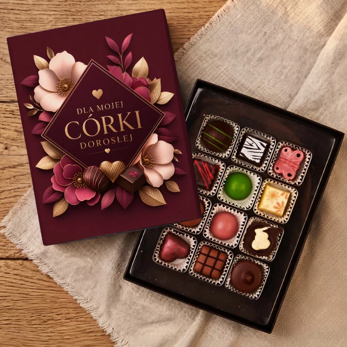 Czekoladki Dla Córki Dorosłej Prezent Dla Kobiety: Elegancka Obwoluta Dla Córki Czekoladki Dla Córki Dorosłej Prezent Dla Kobiety: Elegancka Obwoluta Dla Córki