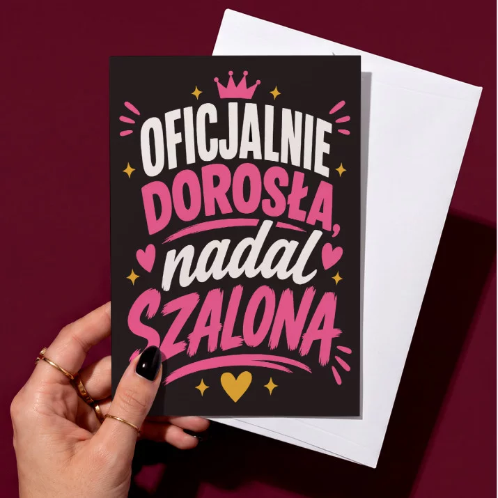 Kartka z Życzeniami Na 18Stke Dla Kobiety: Szykowna Osiemnastka Kartka z Życzeniami Na 18Stke Dla Kobiety: Szykowna Osiemnastka