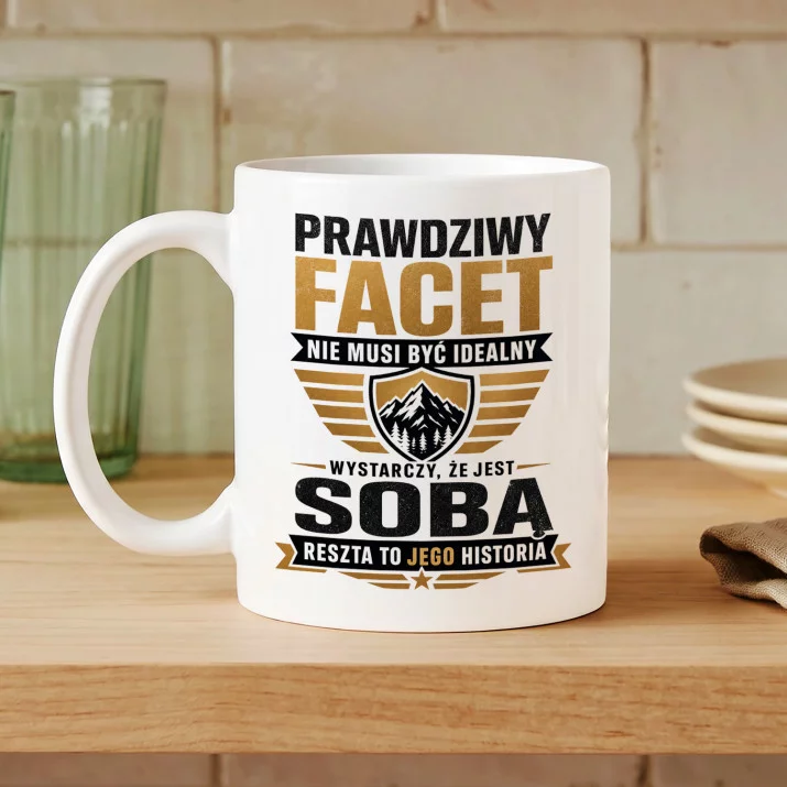 Kubek Z Nadrukiem Na Boże Narodzenie Prezent Dla Mężczyzny: Prawdziwy Facet Sobą Kubek Z Nadrukiem Na Boże Narodzenie Prezent Dla Mężczyzny: Prawdziwy Facet Sobą