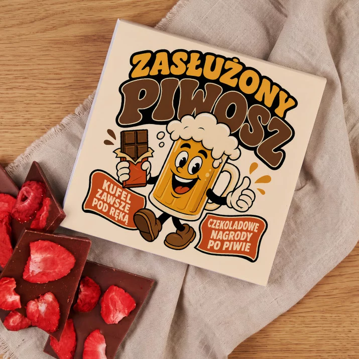 Czekolada Z Truskawkami Dla Piwosza Prezent Dla Mężczyzny: Piwna Maskotka Retro Czekolada Z Truskawkami Dla Piwosza Prezent Dla Mężczyzny: Piwna Maskotka Retro
