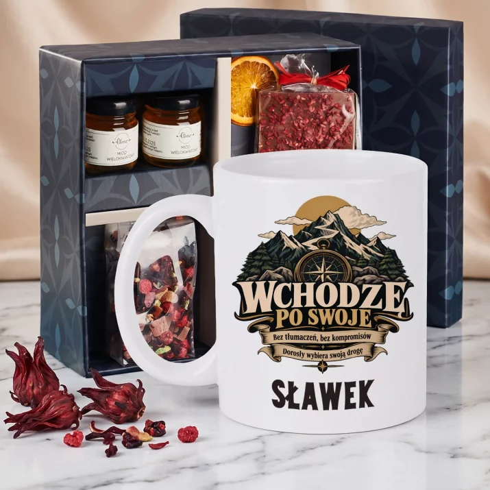 Zestaw Prezentowy z Kubkiem Na 18 Dla Mężczyzny: Wchodzę Po Swoje Zestaw Prezentowy z Kubkiem Na 18 Dla Mężczyzny: Wchodzę Po Swoje