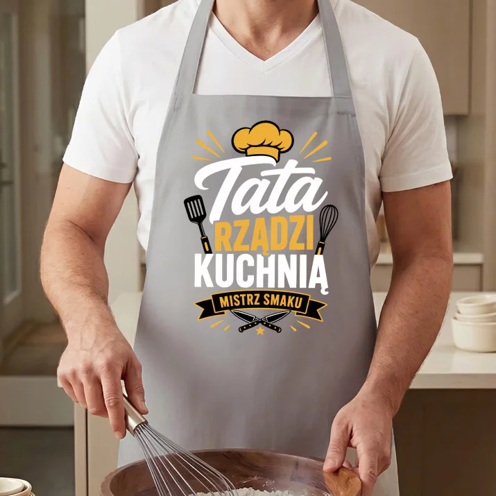Fartuch Na Dzień Taty Prezent Dla Taty Mężczyzny: Tata Rządzi Kuchnią