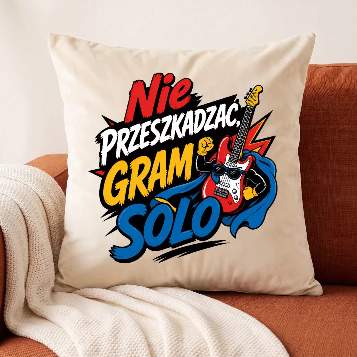 Poduszka Dekoracyjna Dla Gitarzysty Prezent Dla Mężczyzny: Gitarowy Superbohater Poduszka Dekoracyjna Dla Gitarzysty Prezent Dla Mężczyzny: Gitarowy Superbohater