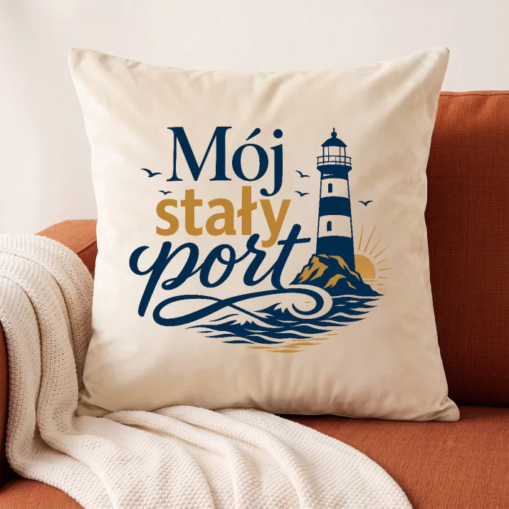 Poduszka Dekoracyjna Na 80 Urodziny Prezent Dla Mężczyzny: Spokojny Port Poduszka Dekoracyjna Na 80 Urodziny Prezent Dla Mężczyzny: Spokojny Port