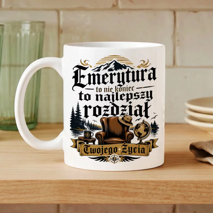 Kubek Z Nadrukiem Na Emeryturę Prezent Dla Emeryta Mężczyzny: Najlepszy Rozdział Życia Kubek Z Nadrukiem Na Emeryturę Prezent Dla Emeryta Mężczyzny: Najlepszy Rozdział Życia