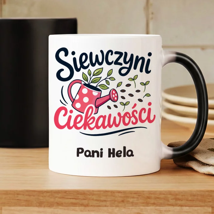Kubek Personalizowany Dla Wychowawczyni Prezent Dla Kobiety: Siewczyni Ciekawości Kubek Personalizowany Dla Wychowawczyni Prezent Dla Kobiety: Siewczyni Ciekawości