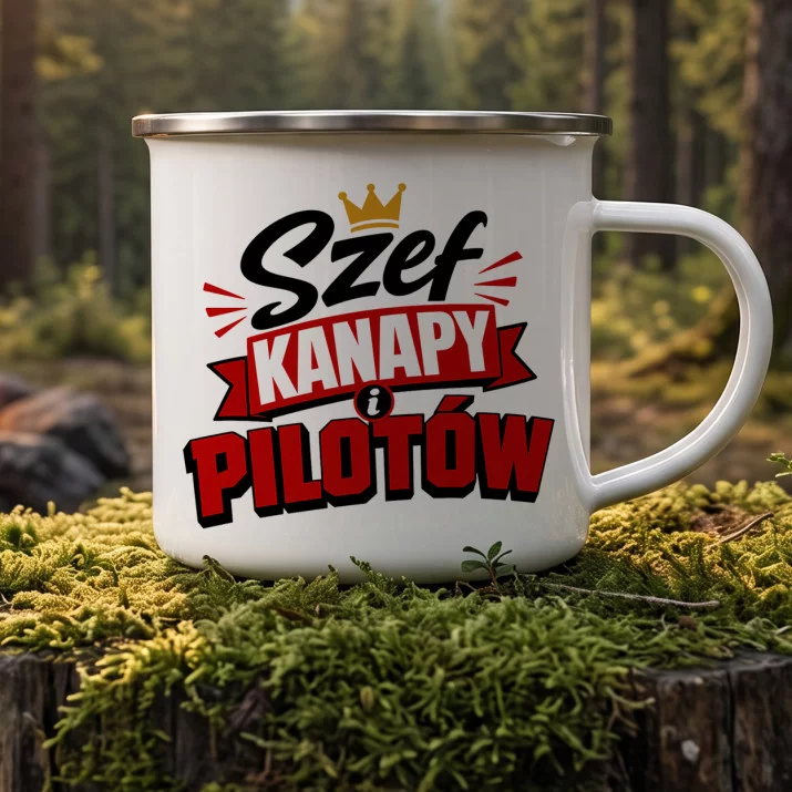 Kubek Emaliowany Na Dzień Chłopaka Prezent Dla Chłopaka Mężczyzny: Kanapowy Szef Kubek Emaliowany Na Dzień Chłopaka Prezent Dla Chłopaka Mężczyzny: Kanapowy Szef