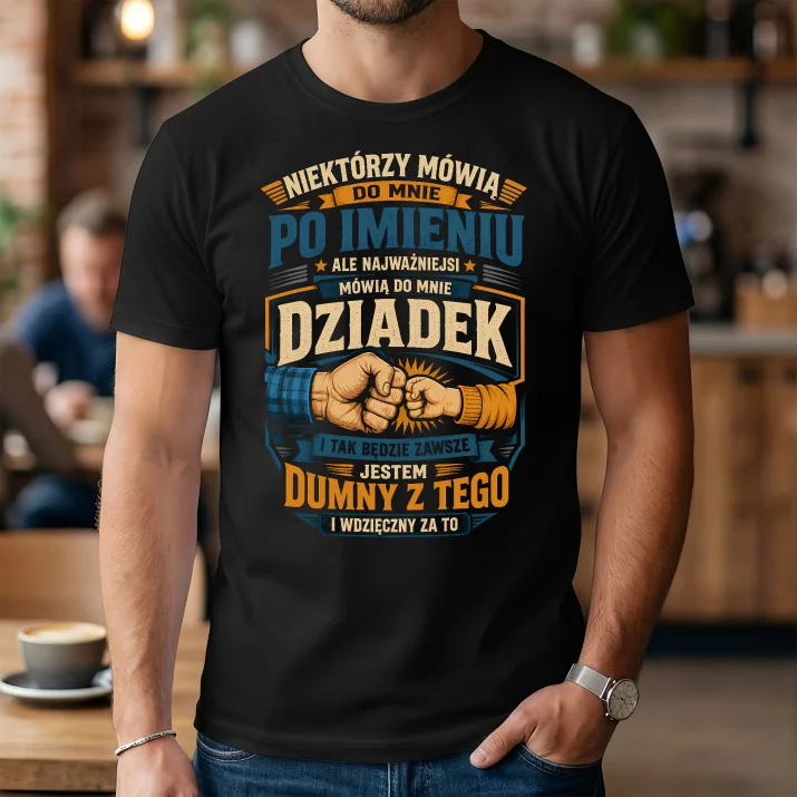 Koszulka Męska Na Dzień Dziadka Prezent Dla Dziadka Mężczyzny: Dumny Dziadek