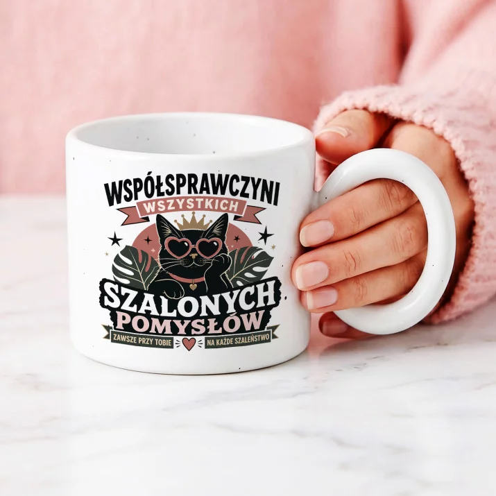 Kubek Z Okrągłym Uchem Dla Przyjaciółki Prezent Dla Kobiety: Szalona Przyjaźń Retro Kubek Z Okrągłym Uchem Dla Przyjaciółki Prezent Dla Kobiety: Szalona Przyjaźń Retro