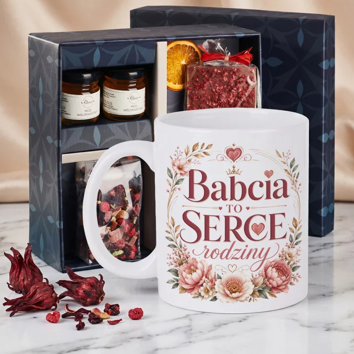 Zestaw Prezenowy Z Kubkiem Na Dzień Babci Dla Babci: Serce Rodziny Zestaw Prezenowy Z Kubkiem Na Dzień Babci Dla Babci: Serce Rodziny
