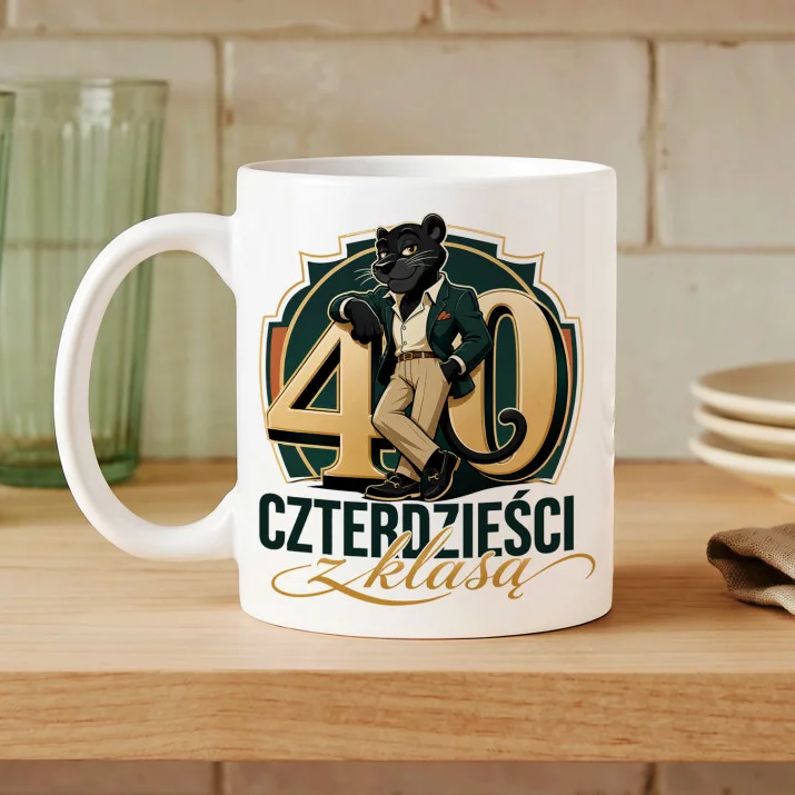 Kubek Z Nadrukiem Dla Czterdziestolatka Prezent Na 40 Urodziny Dla Mężczyzny: Czterdzieści Z Klasą Kubek Z Nadrukiem Dla Czterdziestolatka Prezent Na 40 Urodziny Dla Mężczyzny: Czterdzieści Z Klasą