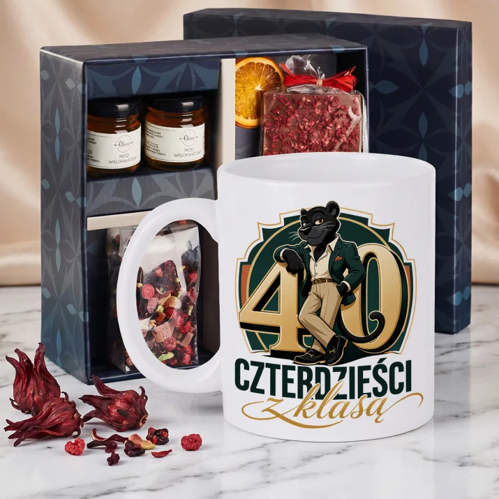 Zestaw Prezenowy Z Kubkiem Dla Czterdziestolatka Na 40 Urodziny: Czterdzieści Z Klasą Zestaw Prezenowy Z Kubkiem Dla Czterdziestolatka Na 40 Urodziny: Czterdzieści Z Klasą