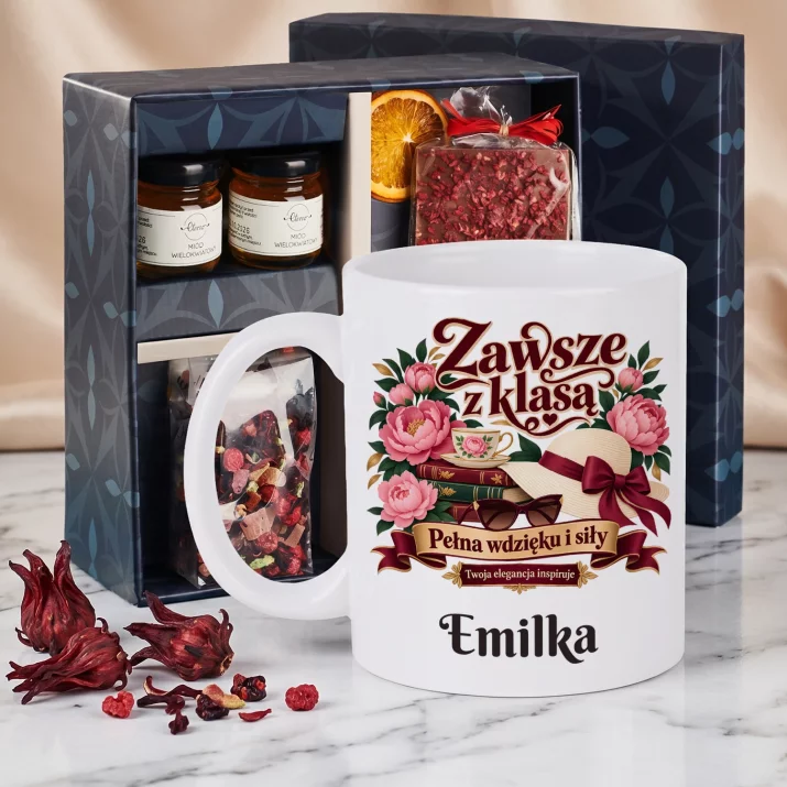 Zestaw Prezentowy z Kubkiem Dla Starszej Kobiety Dla Kobiety: Zawsze Z Klasą Zestaw Prezentowy z Kubkiem Dla Starszej Kobiety Dla Kobiety: Zawsze Z Klasą