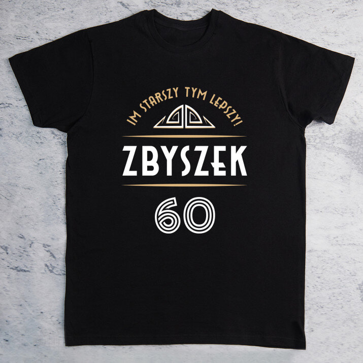 Im starszy tym lepszy - Czarna koszulka męska