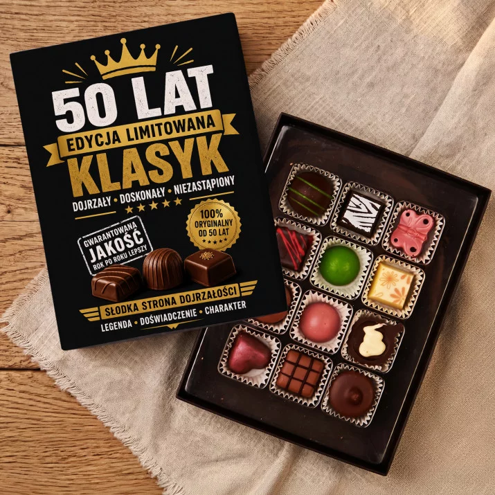 Czekoladki Dla 50 Latka Prezent Na 50 Urodziny Dla Mężczyzny: Złoty Klasyk 50 Lat
