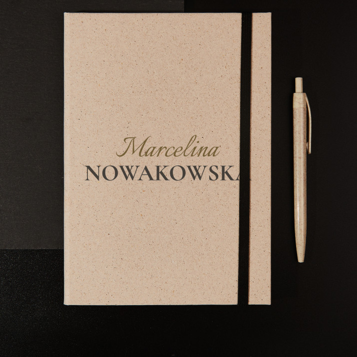 Imię i nazwisko - Eko notes A5 z trawy