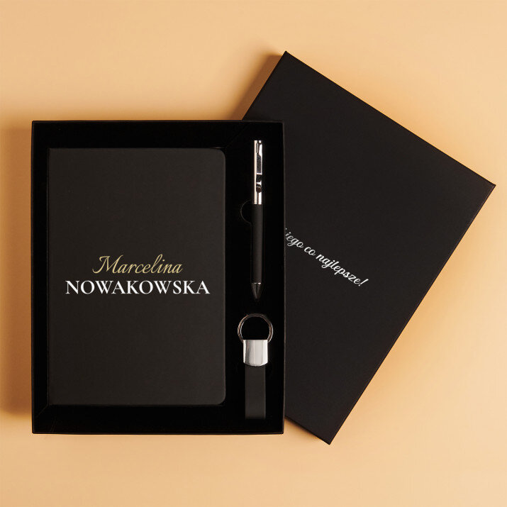 Imię i nazwisko - Zestaw z notatnikiem