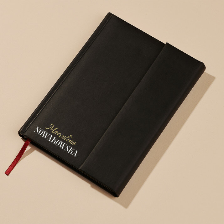 Imię nazwisko - Notes książkowy z zakładką