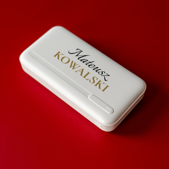 imię nazwisko - Powerbank z nadrukiem 20000 mAh