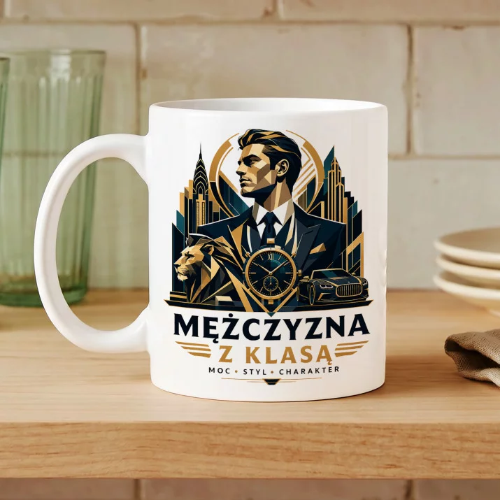 Kubek Z Nadrukiem Dla Mężczyzny Prezent Dla Mężczyzny: Mężczyzna Z Klasą Kubek Z Nadrukiem Dla Mężczyzny Prezent Dla Mężczyzny: Mężczyzna Z Klasą